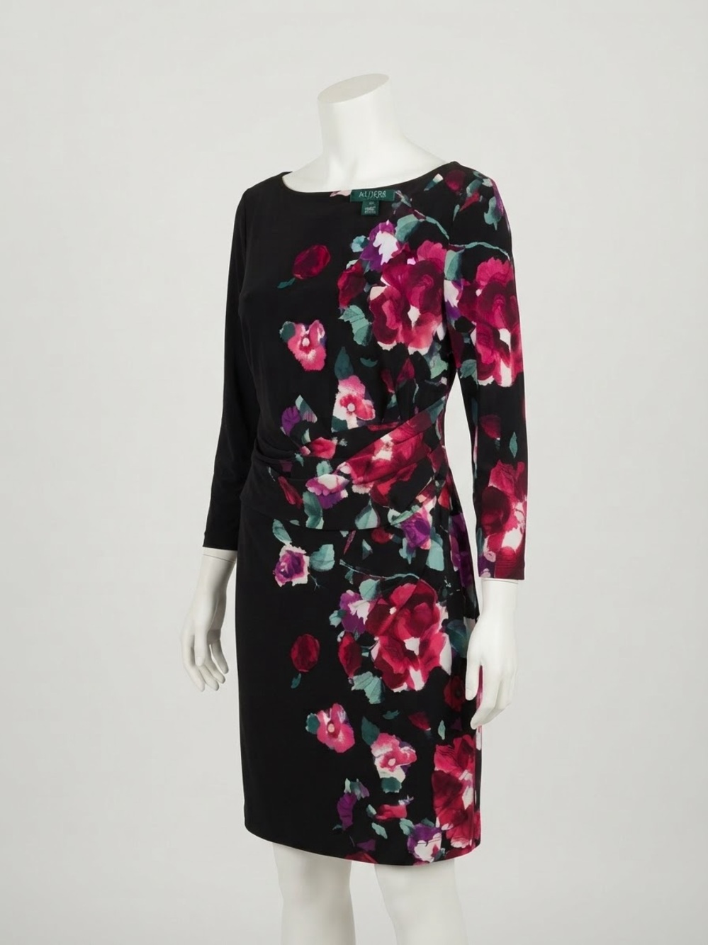 Lauren Ralph Lauren Black Dress with Pink Floral Print